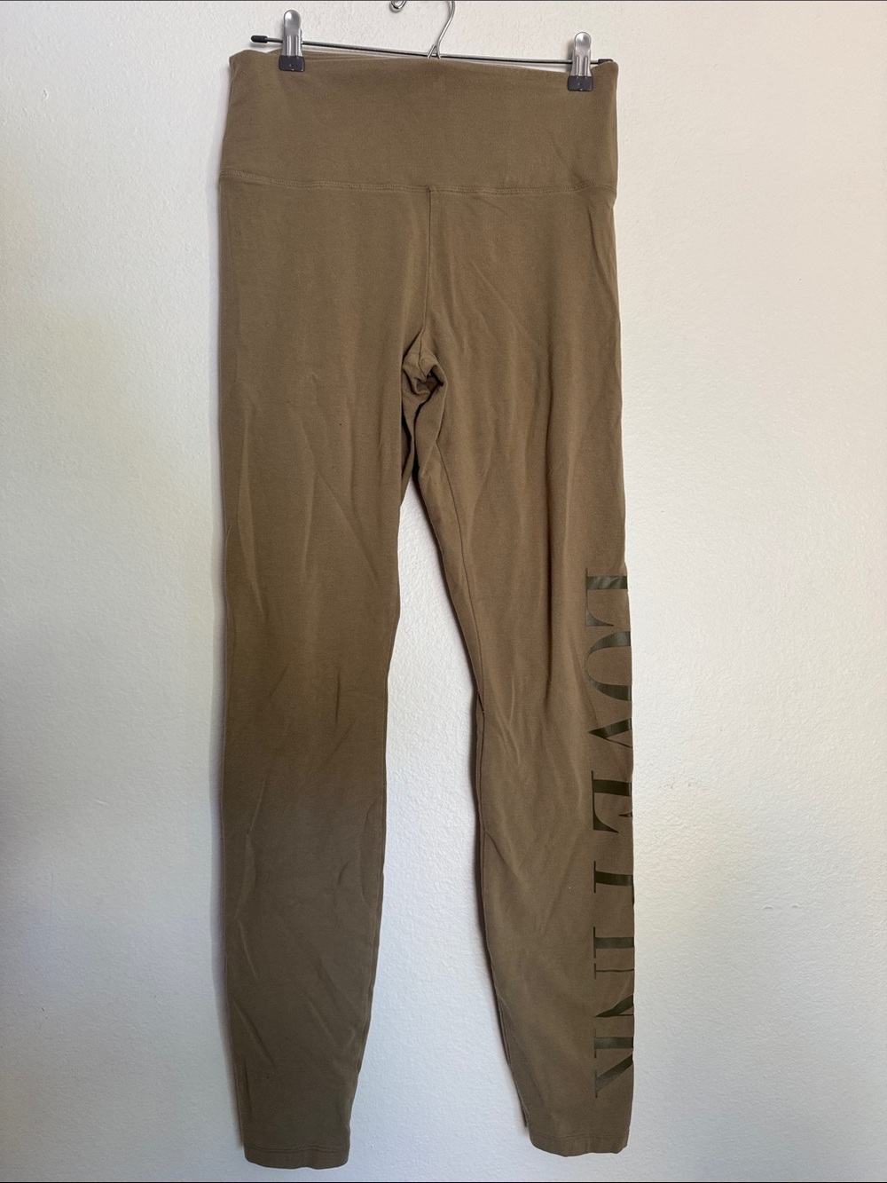 PINK Victoria's Secret Olive Leggings with Side Logo